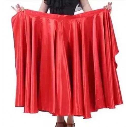 Red Spanish flamenco dance skirts women's classical folk Spanish flamenco competition belly dance skirts hip scarf